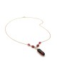 Watermelon and Pink Tourmaline Necklace with Diamond Accents in Gold